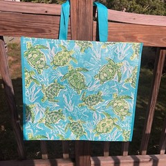 HAWAIIAN HONU TURTLE REUSABLE SHOPPING BAG BEACH BAG / BEACH TOTE