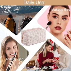 HHQQWZ Makeup Bag Travel Cosmetic for Women Girls, Zipper Make Up A1 Pink