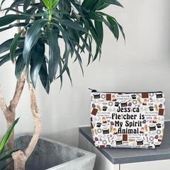 WCGXKO Murder Mystery Lover Gift Jessica Is My Spirit Animal Makeup Bag Beige