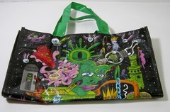 Ooze Life Graphic Reusable Recycle Tote Bag Psychedelic Art