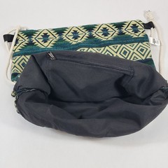 NEW Natural Grocers 2022 Alpaca Wool Bag Tote Drawstring Backpack Woven Ecuador