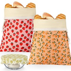13 x 17 inches (bread bag), 10 (bowl cover), red, yellow, orange