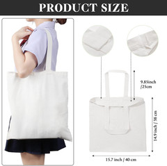 60 Pack Canvas Tote Bags Bulk 16″ X 15″ Lightweight Medium Reusable Grocery Shop