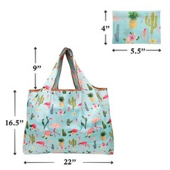 WRAPABLES ECOFRIENDLY LARGE NYLON REUSABLE SHOPPING BAGS SET OF 2