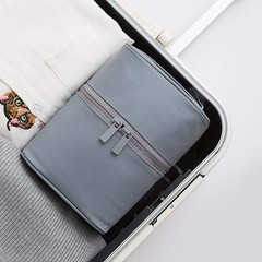 Makeup Bag Travel Cosmetic 7.5×5.5×4.4 Inch Brush Holder Gray