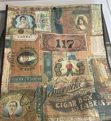 Tim Holtz Idea-ology Backpack Style Tote Bag Cigar Print