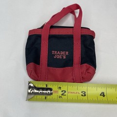 SMALL 🔥TRADER JOE’S Red & Black Micro Tote Shopping Mini Grocery Bags Coin Bag