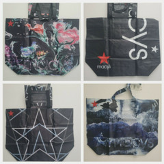 4 Macy’s Ocean Cycle Reusable Tote Beach Bag – Logo, Star, Flowers, Wave