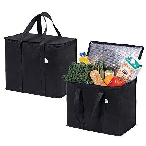 Veno 2 Pack Insulated Reusable Grocery Bag Food Delivery Bag Durable Heavy Duty