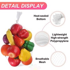 100Pcs Reusable Mesh Produce Bags, 23.6 Inches Egg Hatching Bags, White