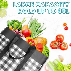 WOWBOX Reusable Grocery Bags,4-Pack, Foldable Reusable Shopping Tote Bags bulk w