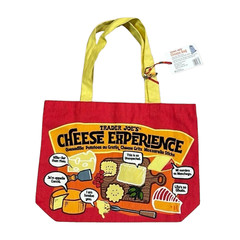 Trader Joe’s Cheese Print Reusable Canvas Shopping Bag NWT NEW FREE SHIP WW 2025