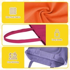 Lzerking Canvas Tote Bag Bulk 24 Pack Colored Canvas Bag for Gift, 13×15 Inch…