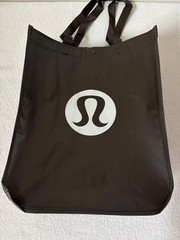 Lululemon Logo Large Reusable Shopping Tote Bag w/ Handles 16.5″ X 14″ NEW Brown