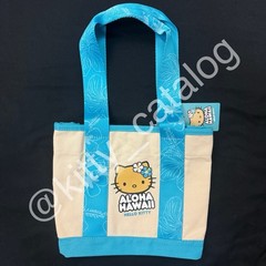 ABC Stores Hawaiʻi: Sun Tan Hello Kitty Big Face Mini Canvas Tote Bag, Blue