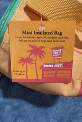 Trader Joe’s Mini Insulated Bag Orange Palm Tree Reusable Cooler Tote NEW