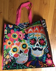 New XXL Sugar Skulls~Day Of The Dead~Shopping Bag Reusable Tote Bag~Marshalls