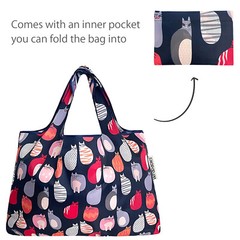 Wrapables Large & Small Foldable Tote Nylon Reusable Grocery Bags, Set of 2