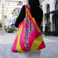 Reusable Bag Polyester Shopping Grocery Tote Bags Set of 5 Earth Designs Wate…