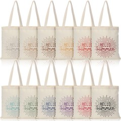 12 Pcs Canvas Tote Bags Bulk for Women Reusable Grocery Bags with Handle, 13….
