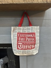 #8…Chattanooga Times Foldable Reusable Shopping Bag…12×13. Red, White & Black