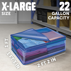 Ziploc Flexible Totes, X-Large Size, 22 Gallon, 2 Count Organizing Tote with Zip