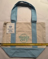TRADER JOE’S MINI PASTEL CANVAS TOTE BAG BABY BLUE NWT FREE GIFT FAST SHIP 🎁