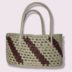 Natural Palm Leaves Hand Made Woven Top Handle Bag