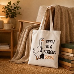 Canvas Tote Bag for Women, Today I’m A Serious Goose Shoulder Bags, Casual Ca…