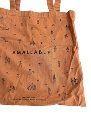 Smallable Limited Edition Orange Tote Bag From Paris 16×15 Organic Cotton