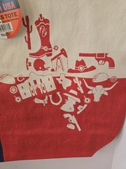 Texas Cotton Reusable Shopping Bag Multicolor TXBAG Texas Flag Design. Set 2.