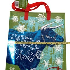 Trader Joe’s Bag Reusable Tote Minnesota Blue Steer Bull L’e Toile