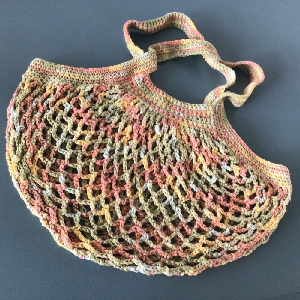 Handmade Crochet French Market Mesh Grocery Bag 100% Cotton Eco gift
