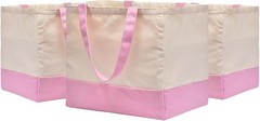 3 Pack Canvas Reusable Grocery Bags Heavy Duty 8.3 gal Foldable Large Tote Bag