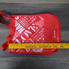 Lululemon Reusable Small Bag Red White Lunch Gym Snap Closure