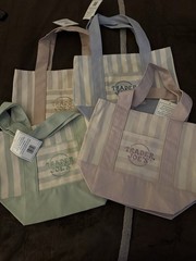 Trader Joe’s Lot of 4 Cotton Stripe Multicolor Tote Bags 13x12x12 in