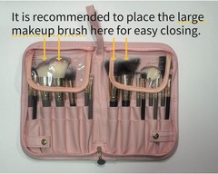 YLYZ Makeup Brush Bag, Waterproof Stand-Up Holder Pink