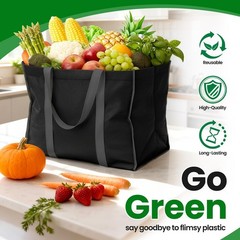 Reusable Grocery Bags with Long Handles [3 Pack] – Multipurpose Large Shoppin…