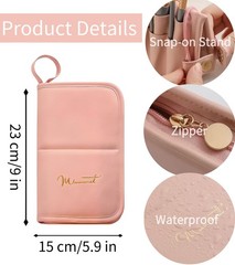 YLYZ Makeup Brush Bag, Waterproof Stand-Up Holder Pink