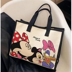 Cute Canvas Tote Bag with Zipper & Inner Pocket, Reusable Gift Bag for M1