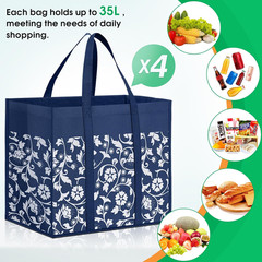 WOWBOX Reusable Grocery Bags Foldable Tote Bags Bulk with Reinforced Handles Sho