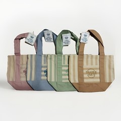 Authentic Trader Joe’s Mini Pastel Stripe Canvas Tote Bag Limited Edition 4/Set