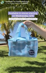 New Foodland Hawaii Palaka Cooler Bag Blue and White Insulated Exclusive HI
