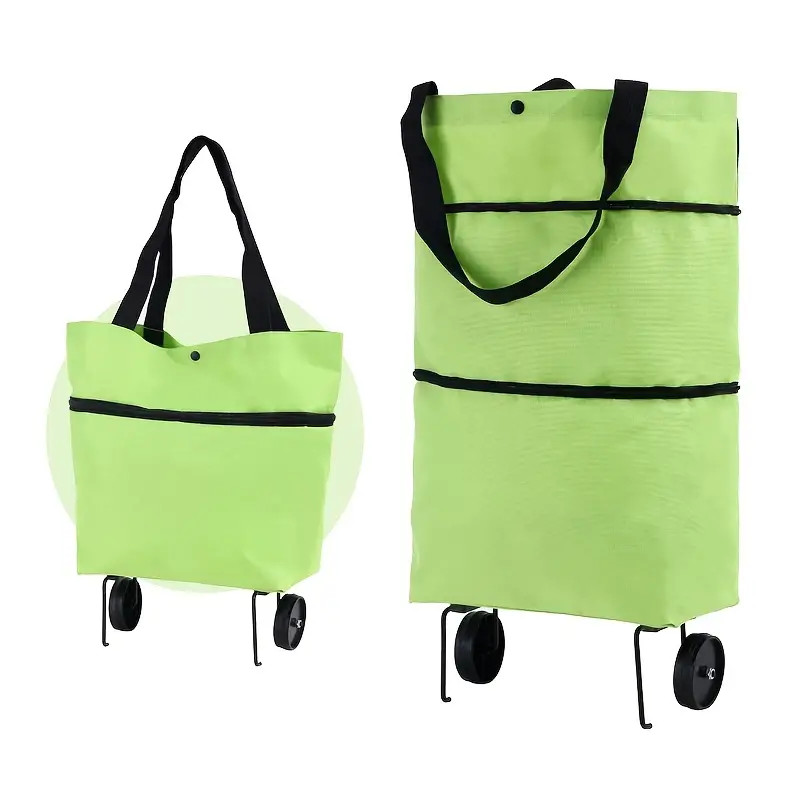 Foldable Shopping Trolley Tote Grocery Bags Shopping Cart Portable With Wheels