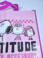 Peanuts New Snoopy & Gang My Attitude Reusable Shopping Bag Grocery Bag