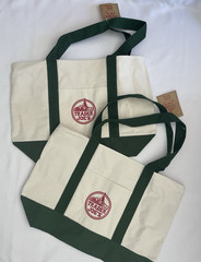 Bundle of 2 Trader Joe’s Canvas Tote Grocery Bag Green Holiday Christmas