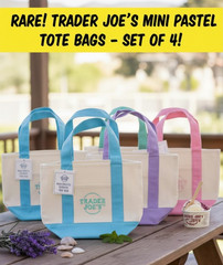 Trader Joe’s Mini Canvas Tote Bag FULLSET Pastel Colors Reusable NEW Easter 4pcs