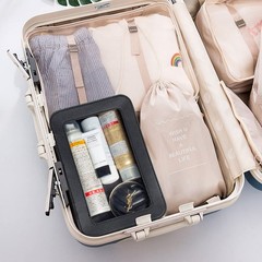 LETGO Clear Makeup Bags, TSA Approved 9.25” x 6.1” x 2.75”, O-Black