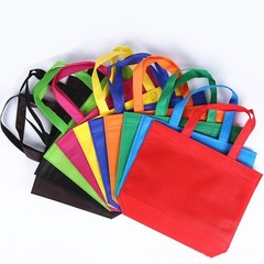 10PCS Reusable Tote Bags Travel To-Go Kicthen Dining Food Non-woven Fabric Sh…