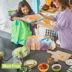Leakproof Freezer Safe Bags – 12 Pack Reusable Storage Bags for Food Freshness
